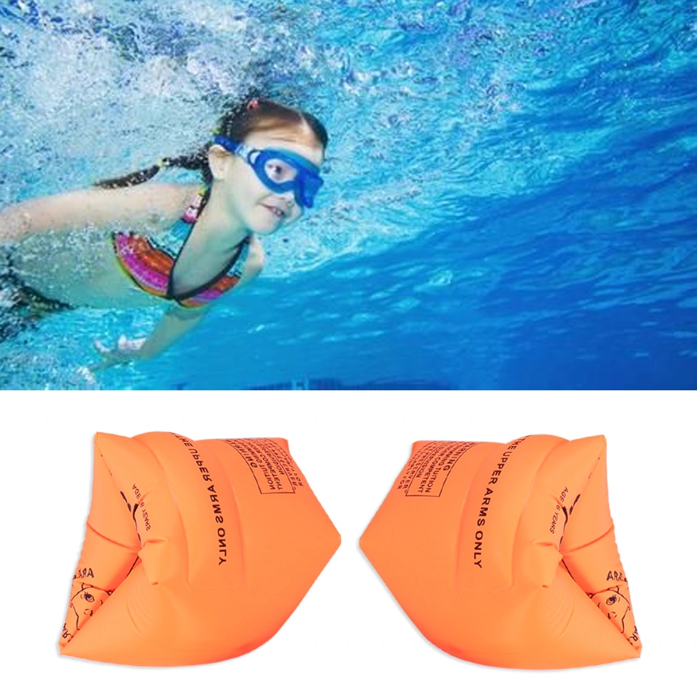 A Pair of PVC Swimming Arm Band Floating Rings Baby Kids Safety Training Swimming Pool Air Sleeves