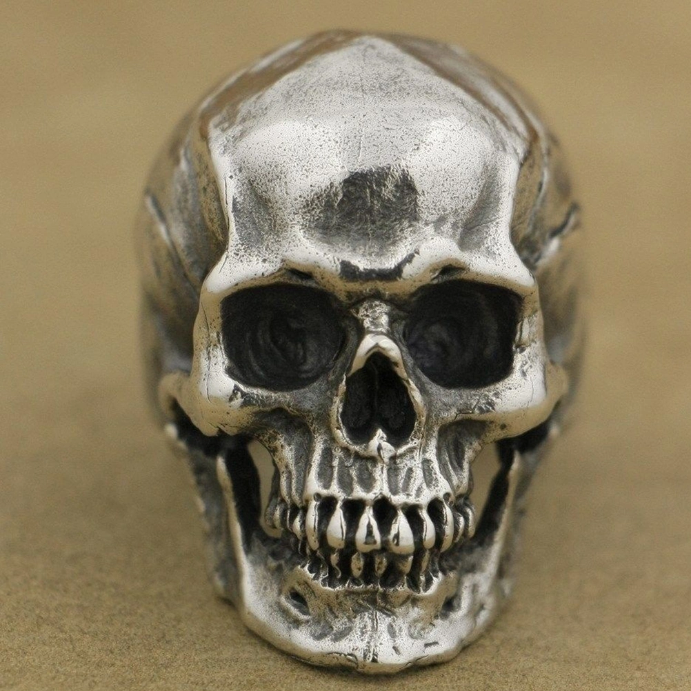 Skull Ring Retro Carved Crack Ring Ghost Head Ring Jewelry Accessories Ring