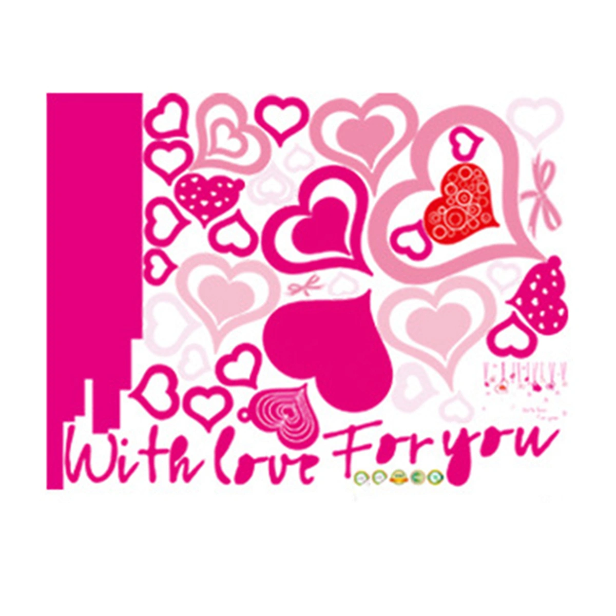 Creative Love PVC Wall Paste Romantic 3D Wall Paste Bedroom Living Room TV Background Wall(Free Collage)