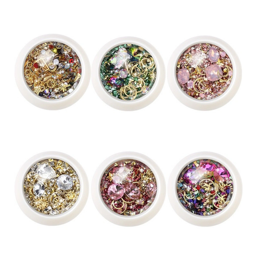 6pcs Stylish Nail Art Accessories Fashion DIY Manicures Decoration Beautiful Nail Art Supplies for Women Ladies