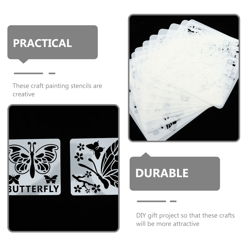 12pcs Butterflies Pattern Templates Hollow Painting Template DIY Drawing Template