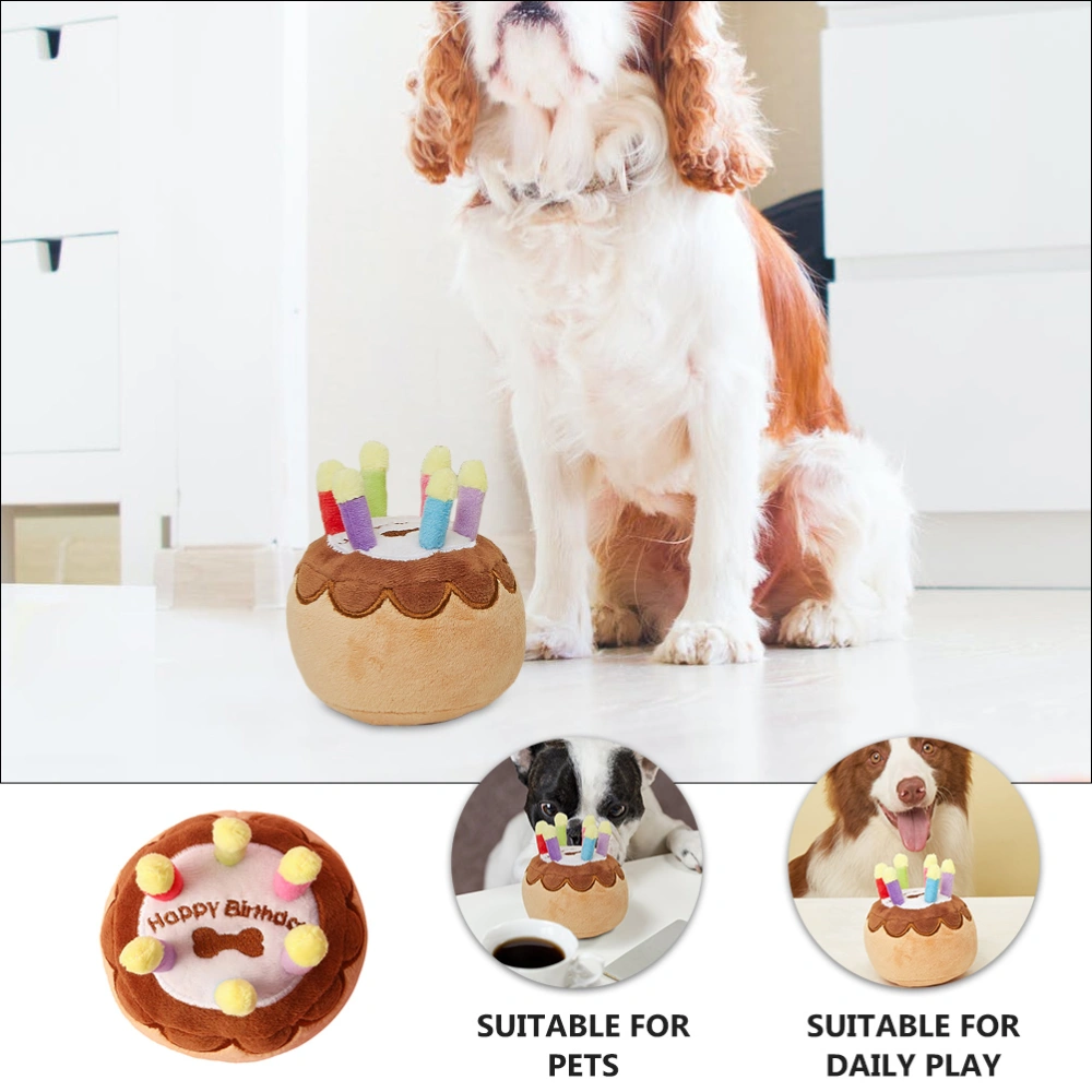 Pet Plush Cake Toy Pet Birthday Party Supplies Pet Festival Present Toy