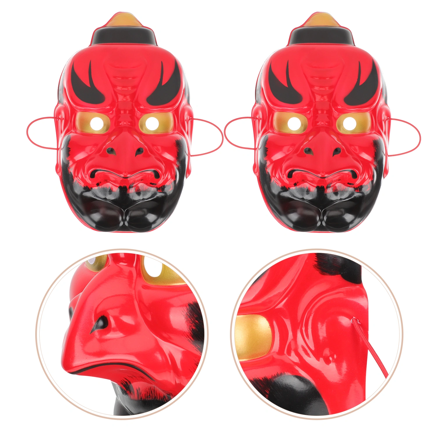2Pcs Masquerade Mask Decorative Halloween Dress Up Mask Carnival Party Mask Prop