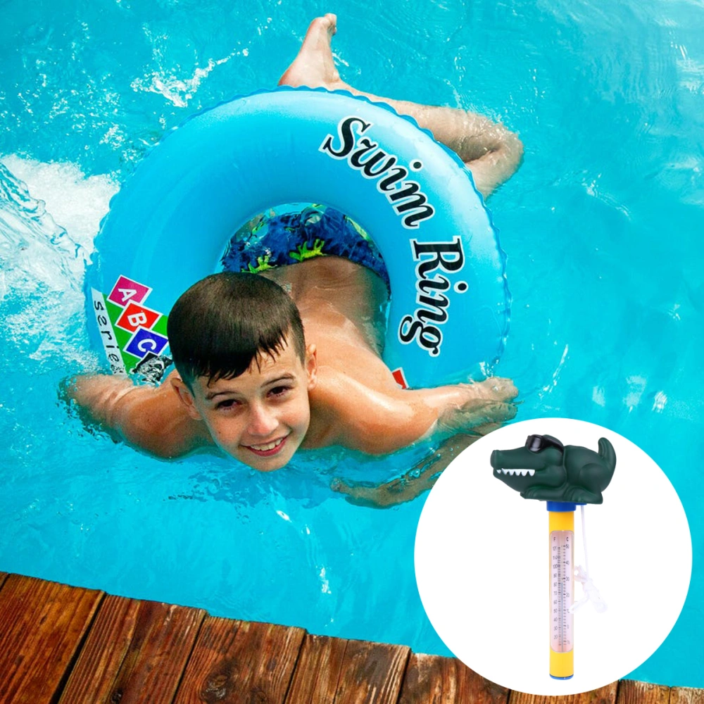 1PC Cartoon Shape Pool Thermometer Special Swimming Pool Floating Thermometer Lovely Pool Water Thermometer for Pool Fish Tank (Crocodile Style Green)