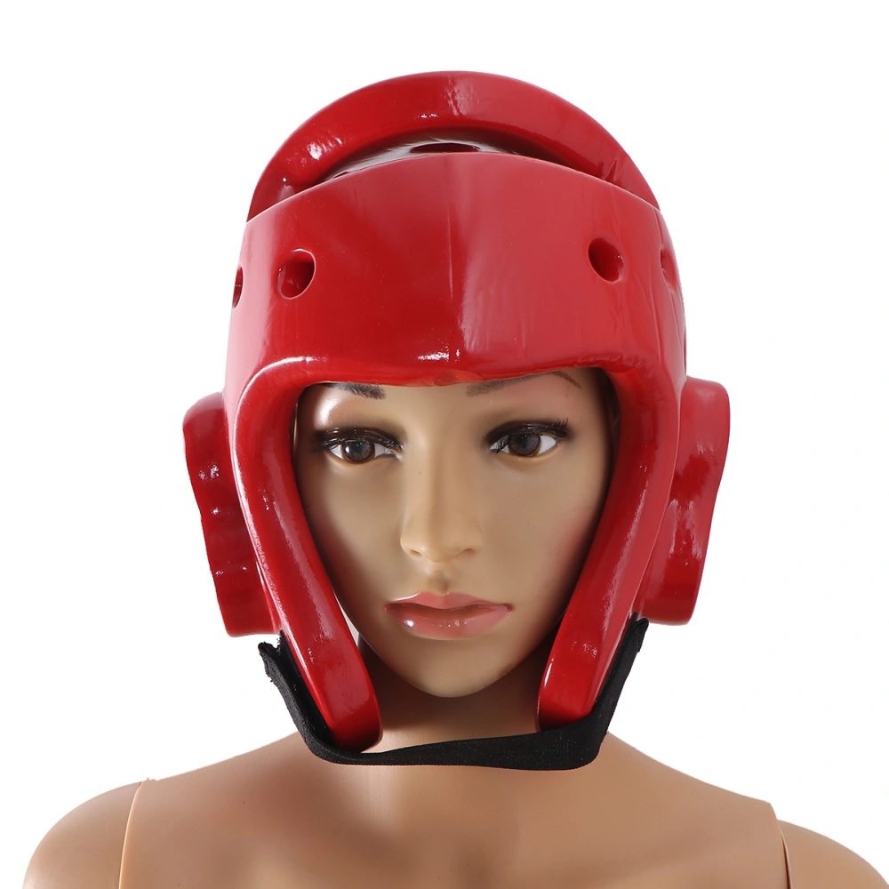 Kids Sparring Headgear EVA Taekwondo Helmet Absorbant Kickboxing Player Air Vented Head Shield - Size XS (Red)