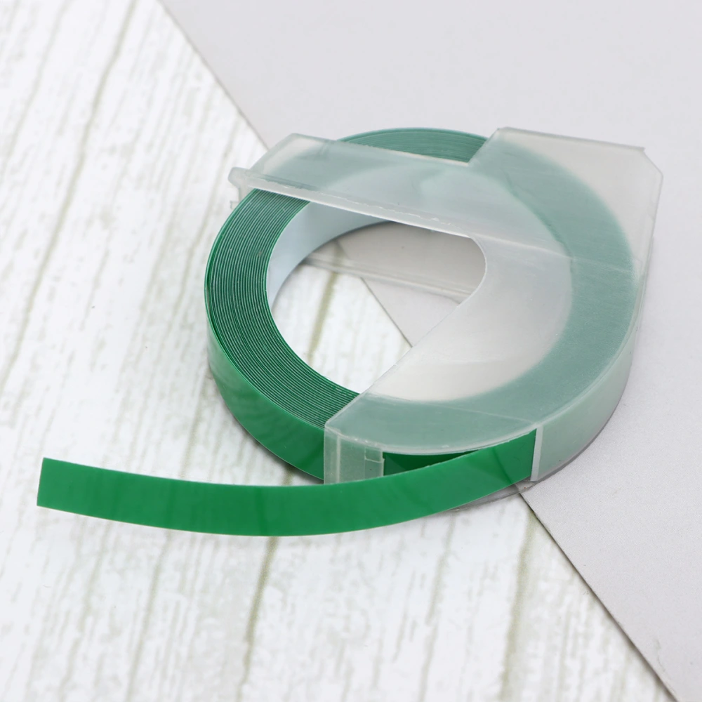 Stylish Label Tape 3D Printer Replacement Tape Embossing Manual Label Tape for Daily Use Label Printer (Green)