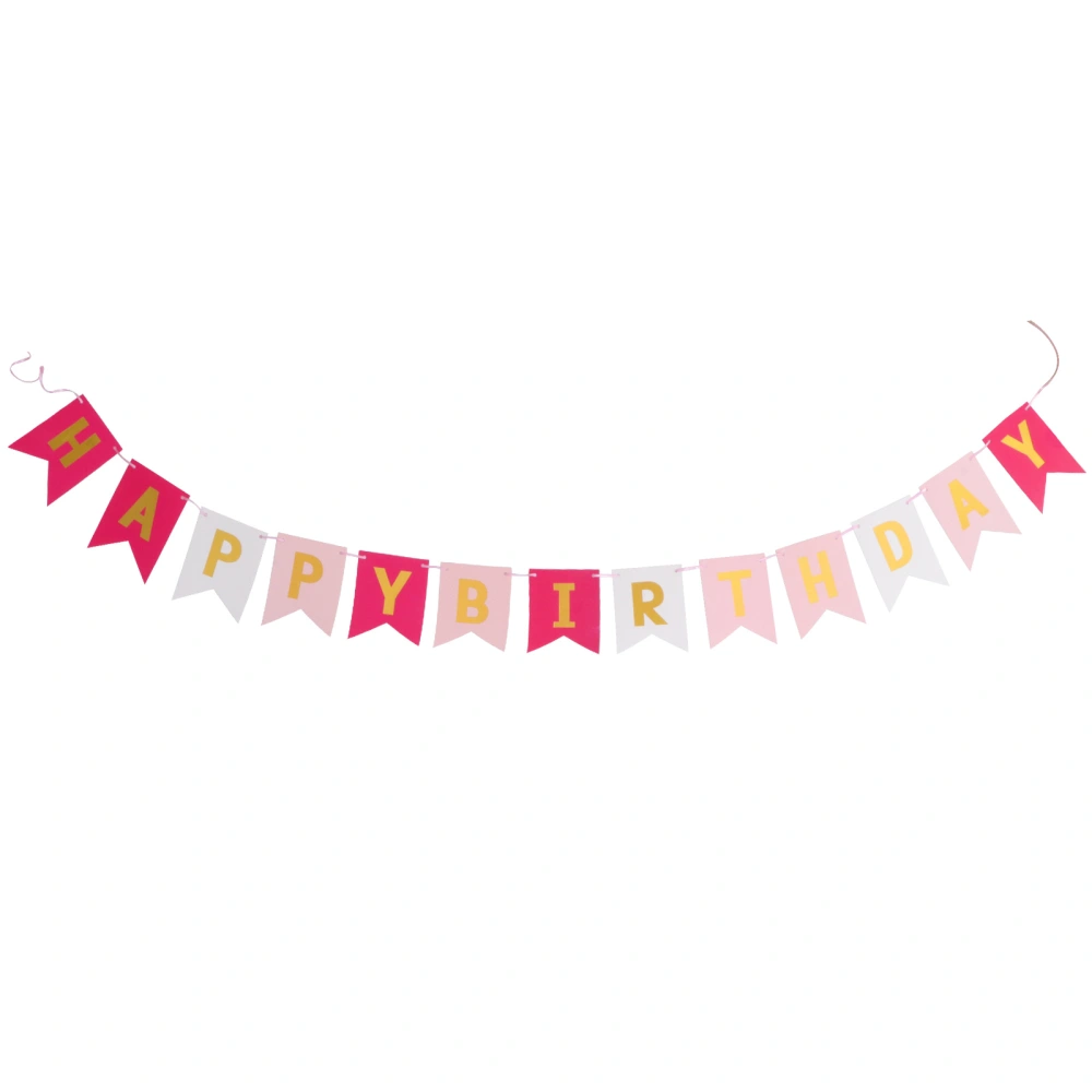 Colorful Happy Birthday Banner Chic Party Decorations Versatile Beautiful Bunting Flag Garland