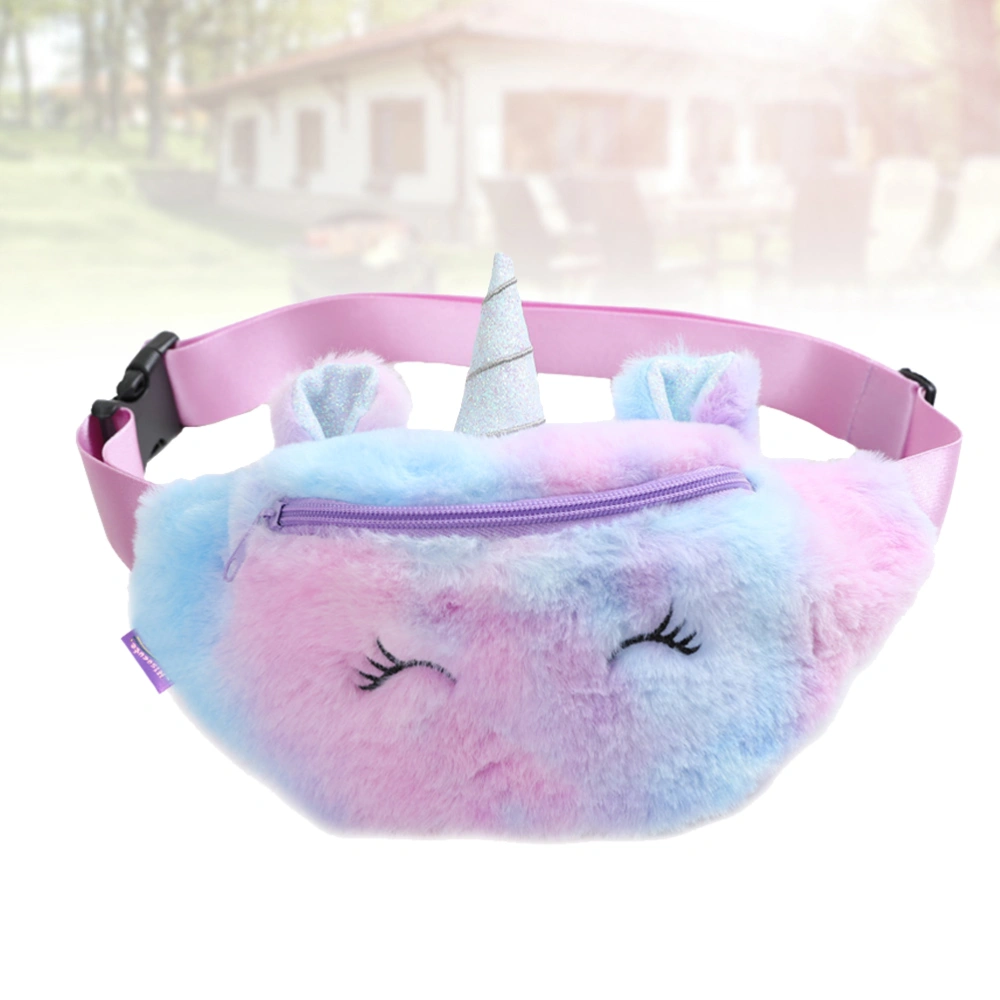 Violet Plush Crossbody Bag Fashion Cartoon Waist Pack Chest Bag Delicate Girls Waist Bag