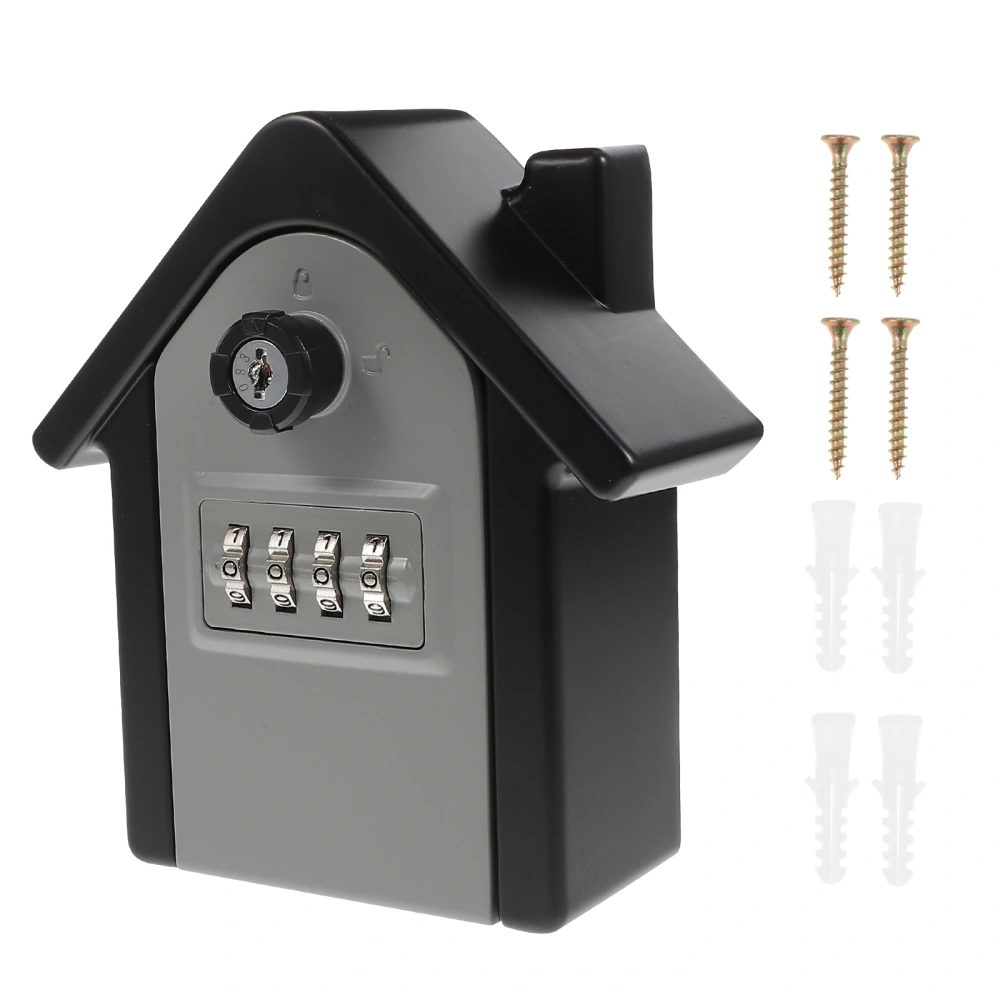 Anti-Theft 4 Digit Password Key Box House Shaped Key Lock Box for Outside Wall Mounted