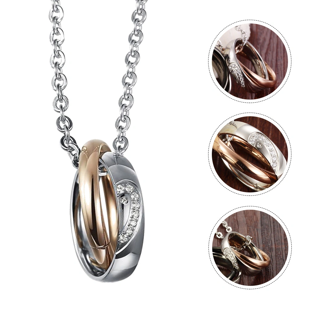 1pc Ring Pendant Necklace Couple's Necklace Romantic Valentine's Day Gift