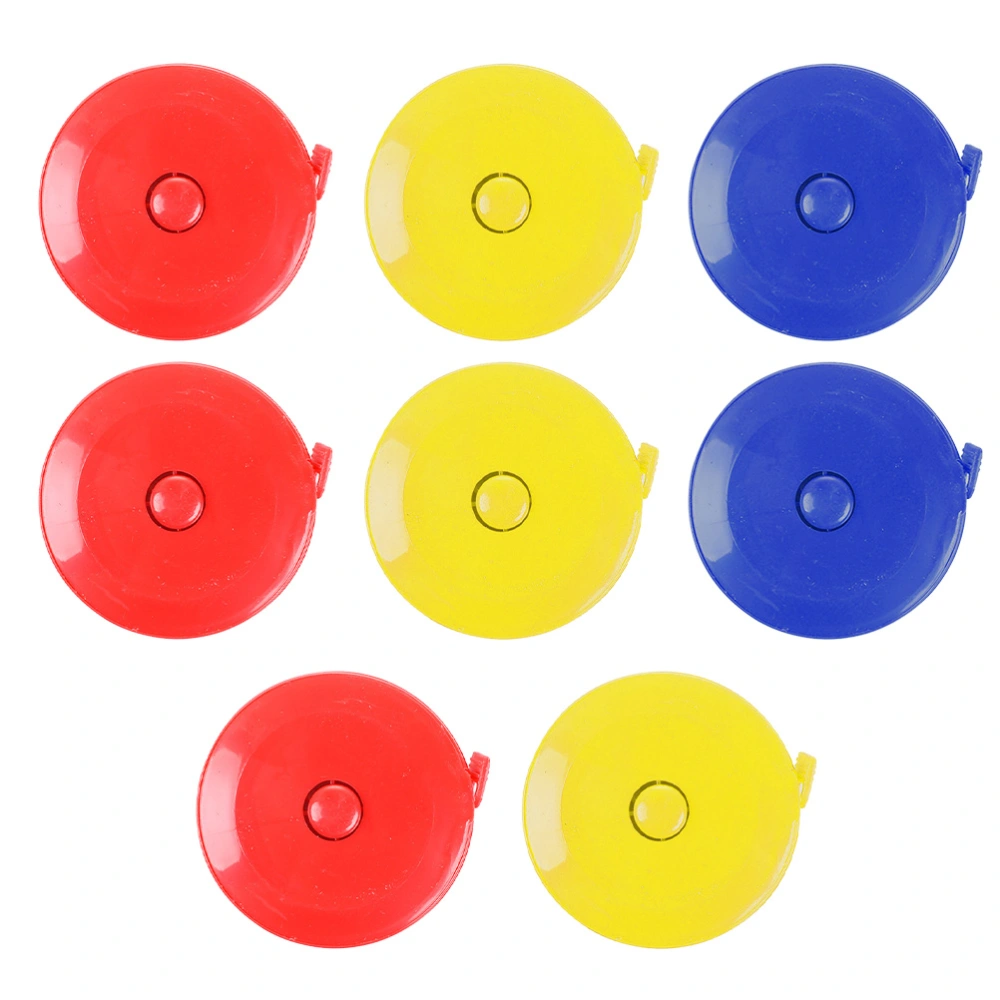 1 Set 8Pcs Practical Measure Tapes Body Clothes Measuring Tapes (Random Color)