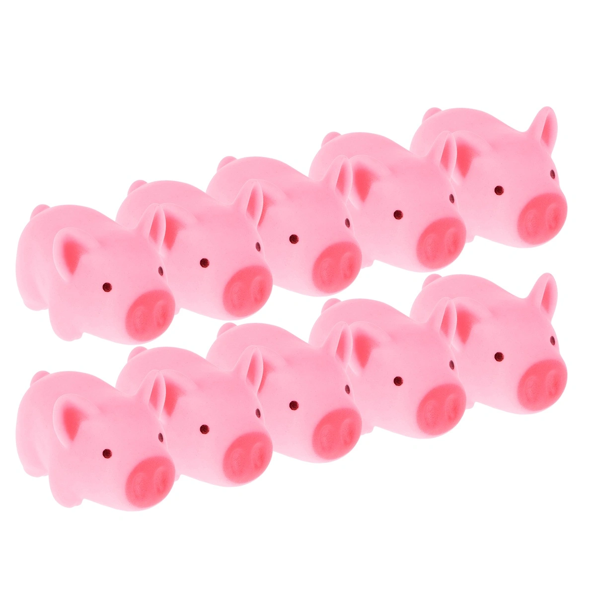12 Pcs Rubber Sound Baby Bath Water Play Pink Pig Toy Baby Shower Dolls (Small Pigs)