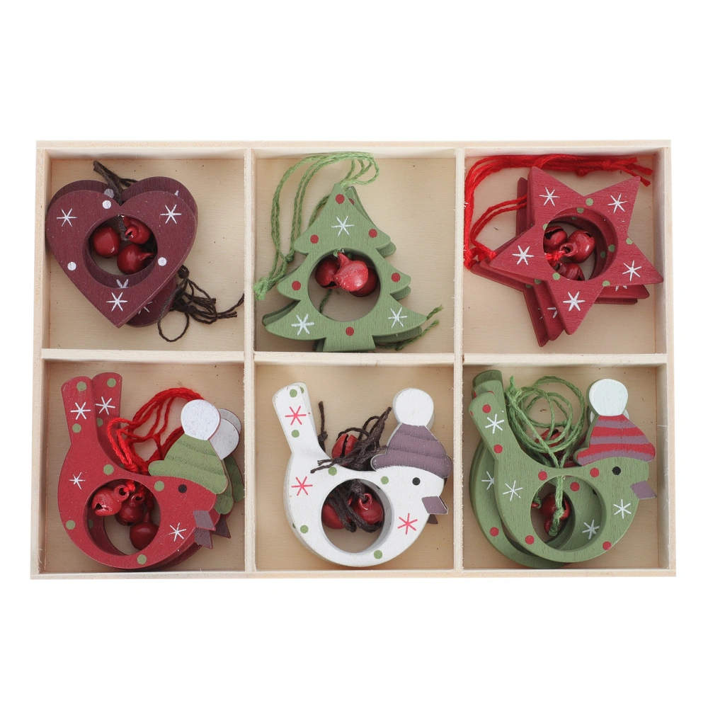 12pcs Adorable Wooden Hanging Decors Creative Hanging Ornaments Party Supplies