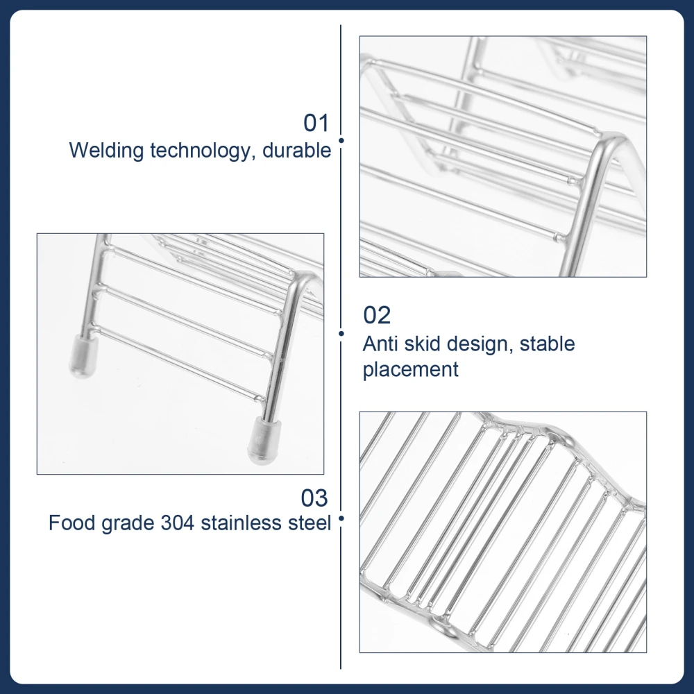 1Pc Stainless Steel Taco Holder Tortilla Roll Rack Food Display Stand Silver