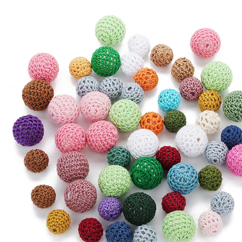 10 Pcs Handmade Crochet Acrylic Yarn Ball DIY Hanging Jewelry Accessories Mini Ball Pendant for Women Brooch Hairpin Hairband Supplies (22MM Outer Diameter, 3MM Hole)