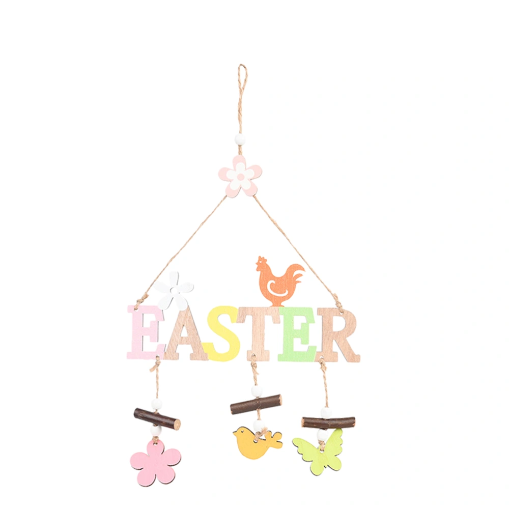 1PC Easter English Letters Pendants Wooden Easter English Letters Hanging Decor Creative Easter Wood Wall Hanging Delicate Easter English Letters Hanging Ornament for Home Mall Store Decor Easter Style