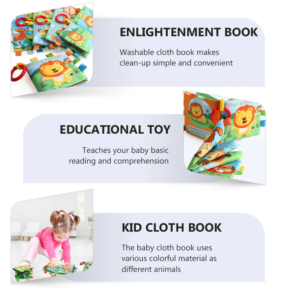 1pc Educational Book Enlightenment Book Toy Baby Animal Embroidery Cloth Book