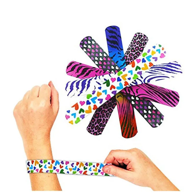 50 Pcs Animal/Heart Slap Bracelets Party Wrist Strap for Kids Party Favors