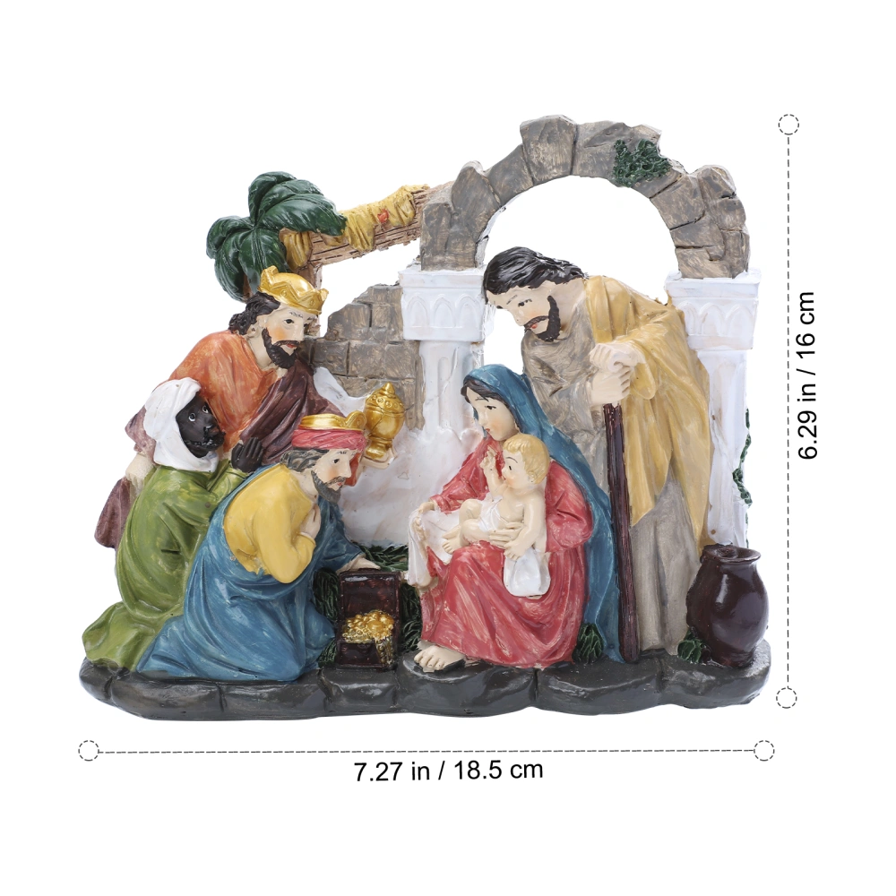 1 Pc Simulation Holy Family Figurine Home Resin Craft Decoration Desktop Ornament