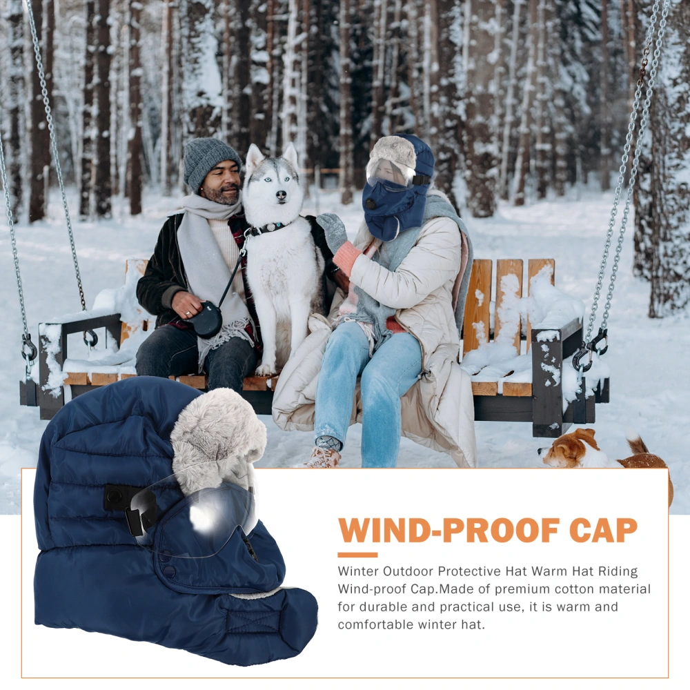 1 Set Warm Winter Hat Windproof Riding Hat Outdoor Protection Hat with Mask