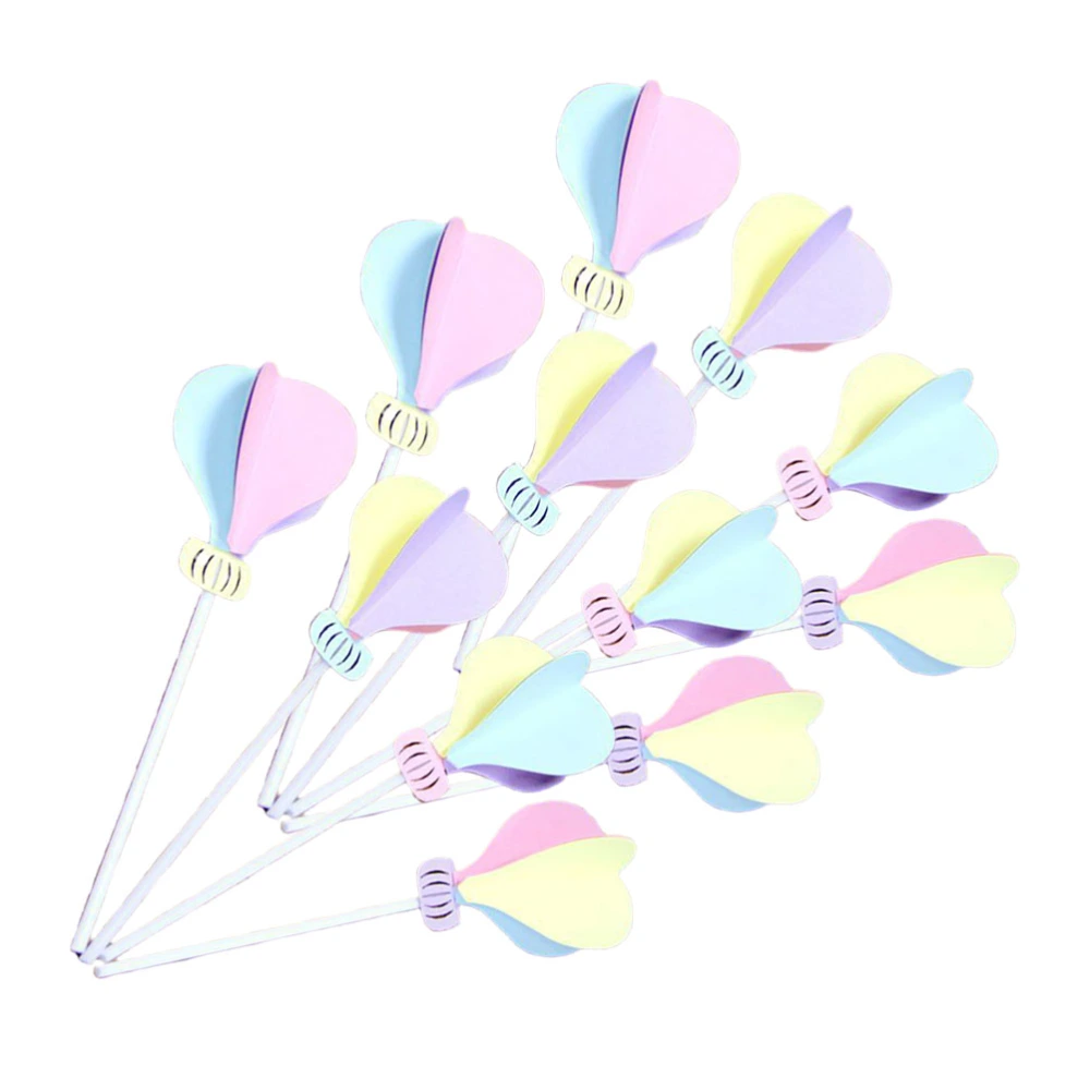 12pcs Hot Air Balloon Cupcake Toppers Stereoscopic Fruit Insert Paper Cake Decorating Fruit Picks Birthday Party Favors(Pink, Blue, Purple and Yellow, 3pcs for Each Color)