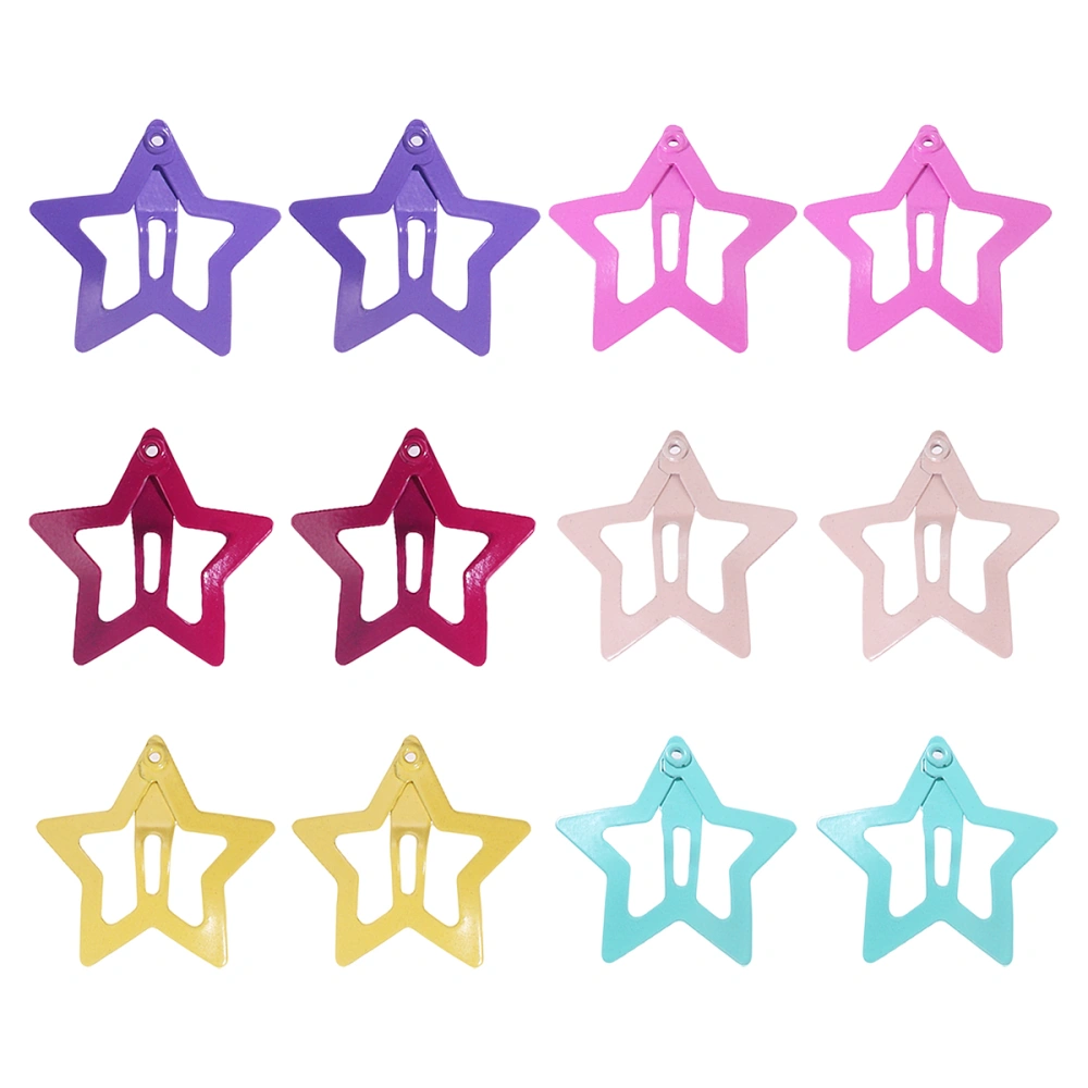 Lurrose 12Pcs Lovely Stars Hair Clips Barrettes Hairpins Hair Accessories for Babies Girls Toddlers Children Kids Teens