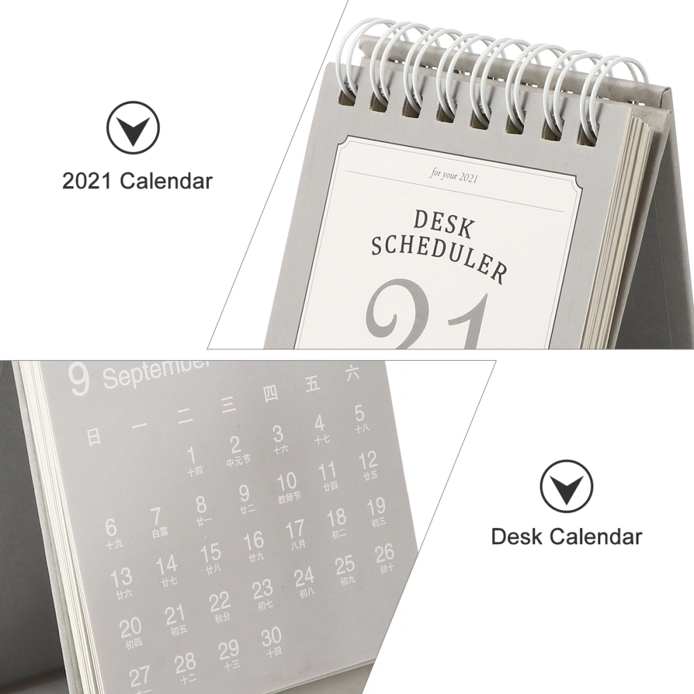 2 Pcs Home Office Desktop Calendar Paper 2021 Standing Calendar