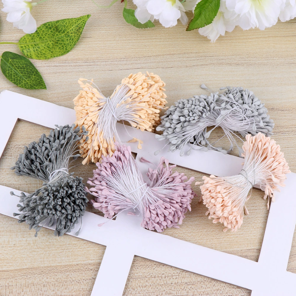 5 Pcs Handmade Flower Stamens Special Artificial Flower Core Unique Flowers Pollens Stamens for Flower Making Scrapbook Decoration (Random Color)