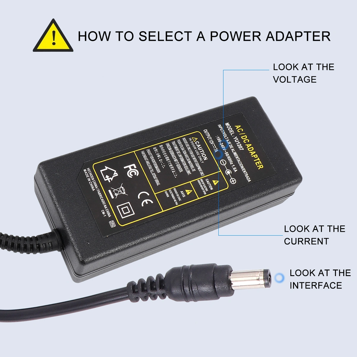 1 Set Professional 12V 7A AC Power Adapter Travel Charger Power Supply Power Charger Power Adapter Cable