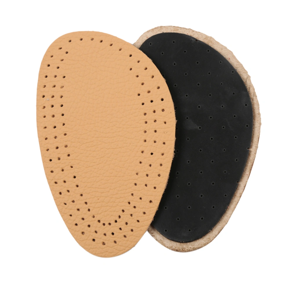 Half Insoles Comfortable Leather & Latex Inserts Front Insole Shoe Pad Cushion Holes Design Size L (Yellow)