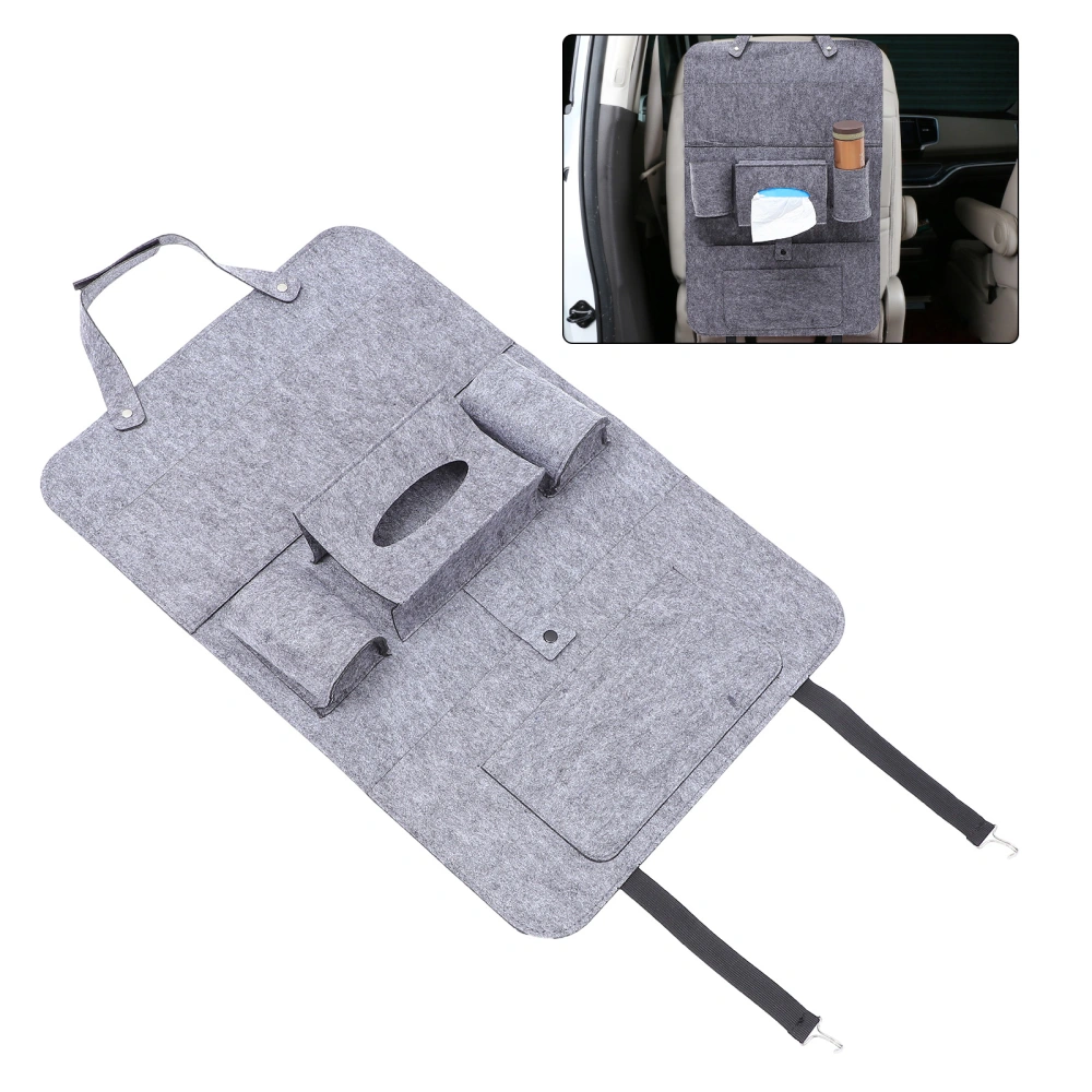 Hangable Car Seat Bag Felt Auto Seat Back Basket Sundries Organizer Bag