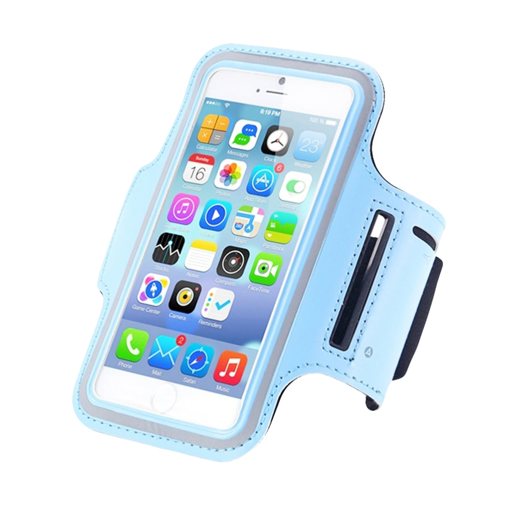 Mobile Phone Arm Belt Sets Cell Phone Arm Bag Band Package Outdoor Sports Running Equipment Storage Bag (Sky-blue)