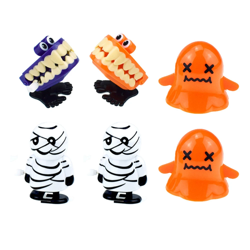 6pcs Ghost Festival Funny Jumping Toys Halloween Jumping Toys Cartoon Gift (2pcs Random Style Zombie + 2pcs Random Style Ghost + 2pcs Random Style Bucktooth)