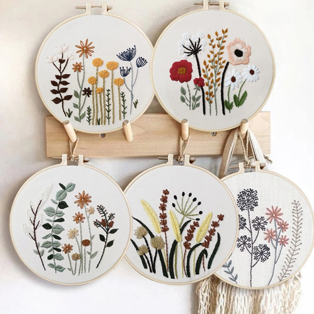 1 Set Embroidery Kit Household Hand Craft Tool Embroidery Material for Beginner