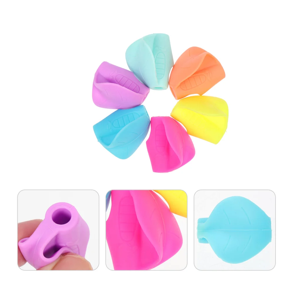 6pcs Pencil Corrector Aids Writing Aids for Children Silicone Pen Covers Writing Posture Correctors