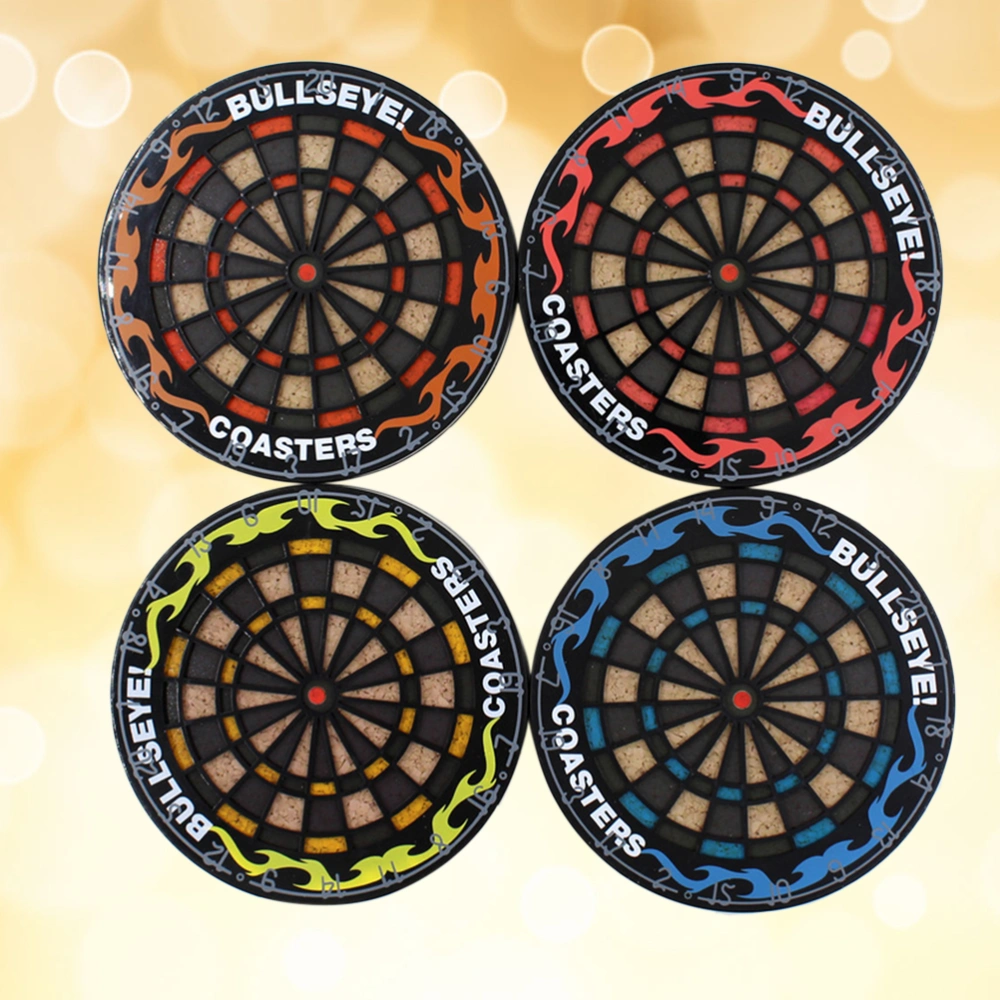 4 Pcs Heat Resistant Creative Dart Board Pattern Cup Mat Coaster Drink Pads