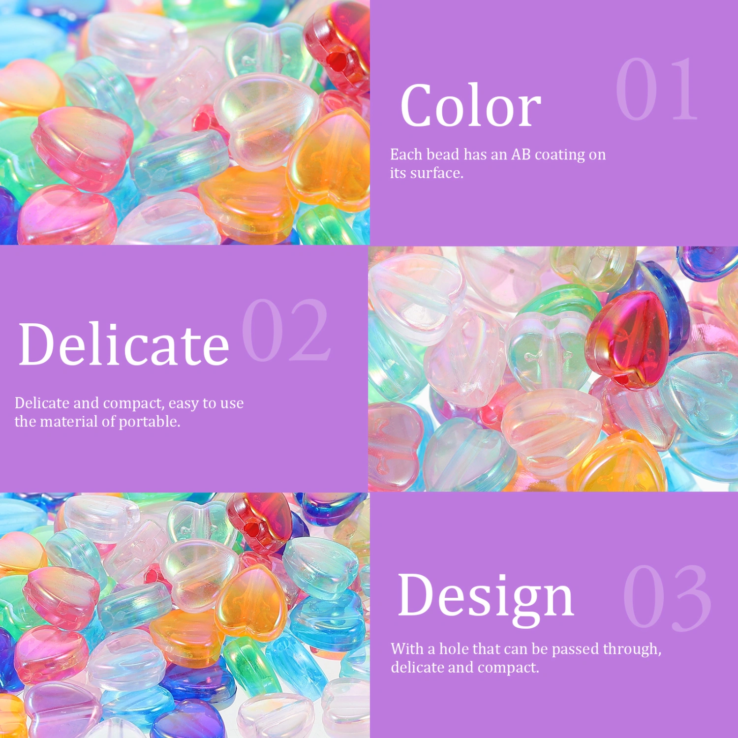 1 bag of Acrylic Beads Decor DIY Bracelet Necklace Loose Beads Jewelry Beads
