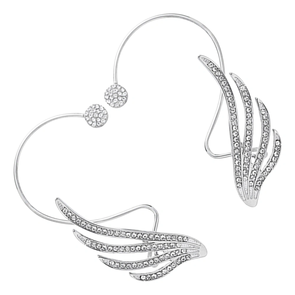 1 Pair of Rhinestone Ear Cuffs Zinc Alloy Earrings Delicate Ear Jewelries