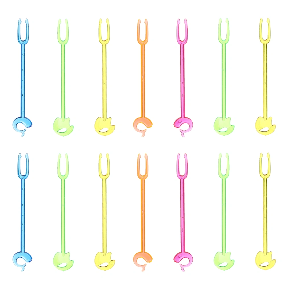 100pcs Disposable Plastic Fruit Forks Animal Shaped Small Forks Party Decoration