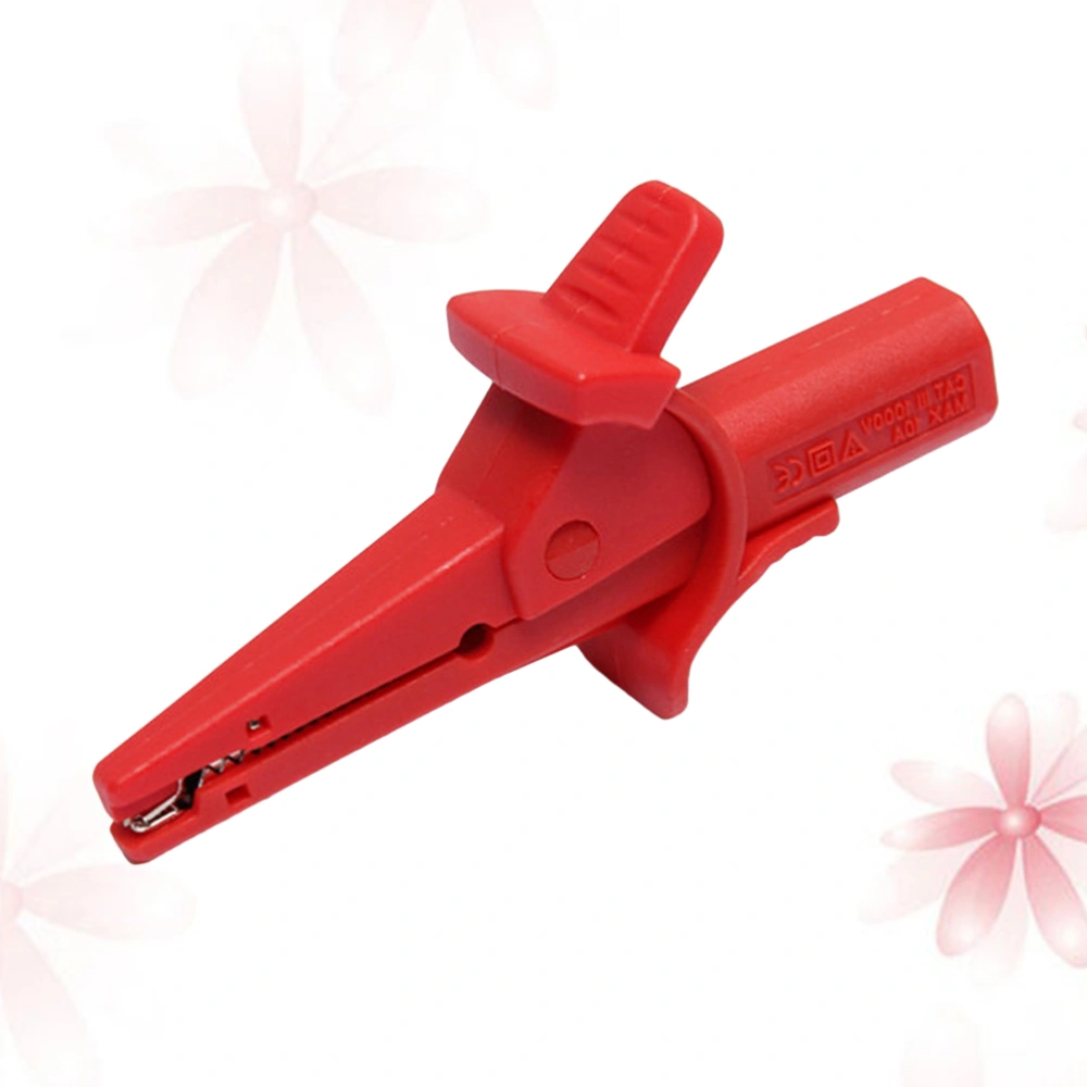 Battery Test Clip Insulated Alligator Clip 4mm Banana Plug Multimeter Pen Cable Probes Crocodile Test Clip (Red)