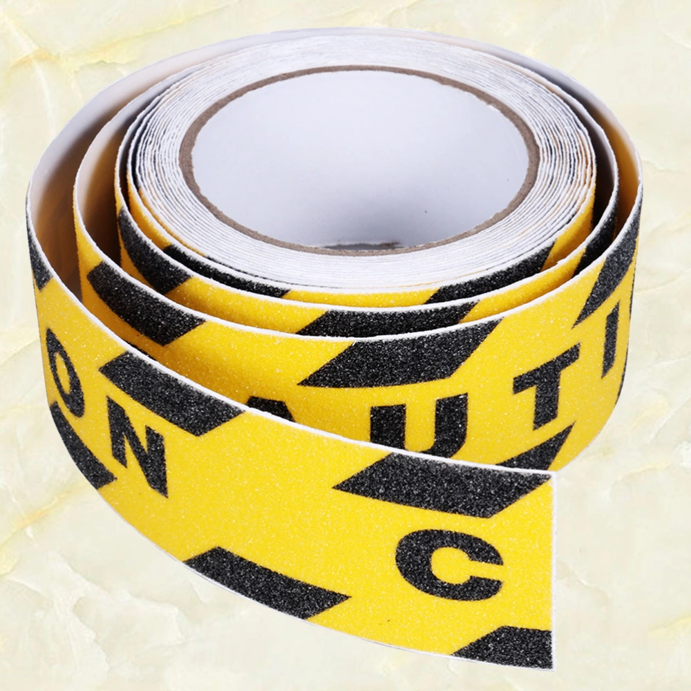 1 Set Caution and Watch Your Step Non Skid Safety Tape Self Adhesive Sticker Warning Tape for Indoor Outdoor Use (Black Yellow)