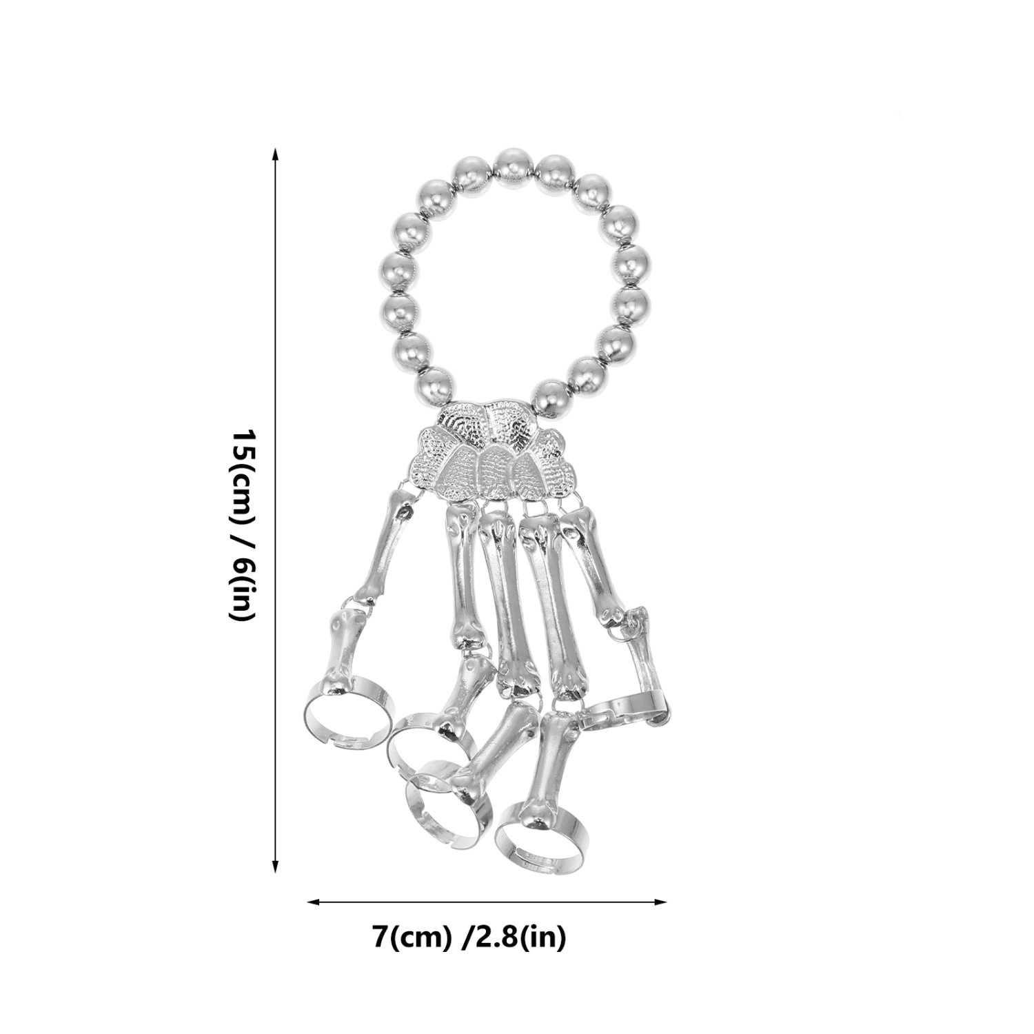 1Pc Exaggerated Bracelet Punk Style Skull Bracelet Alloy Wrist Jewelry