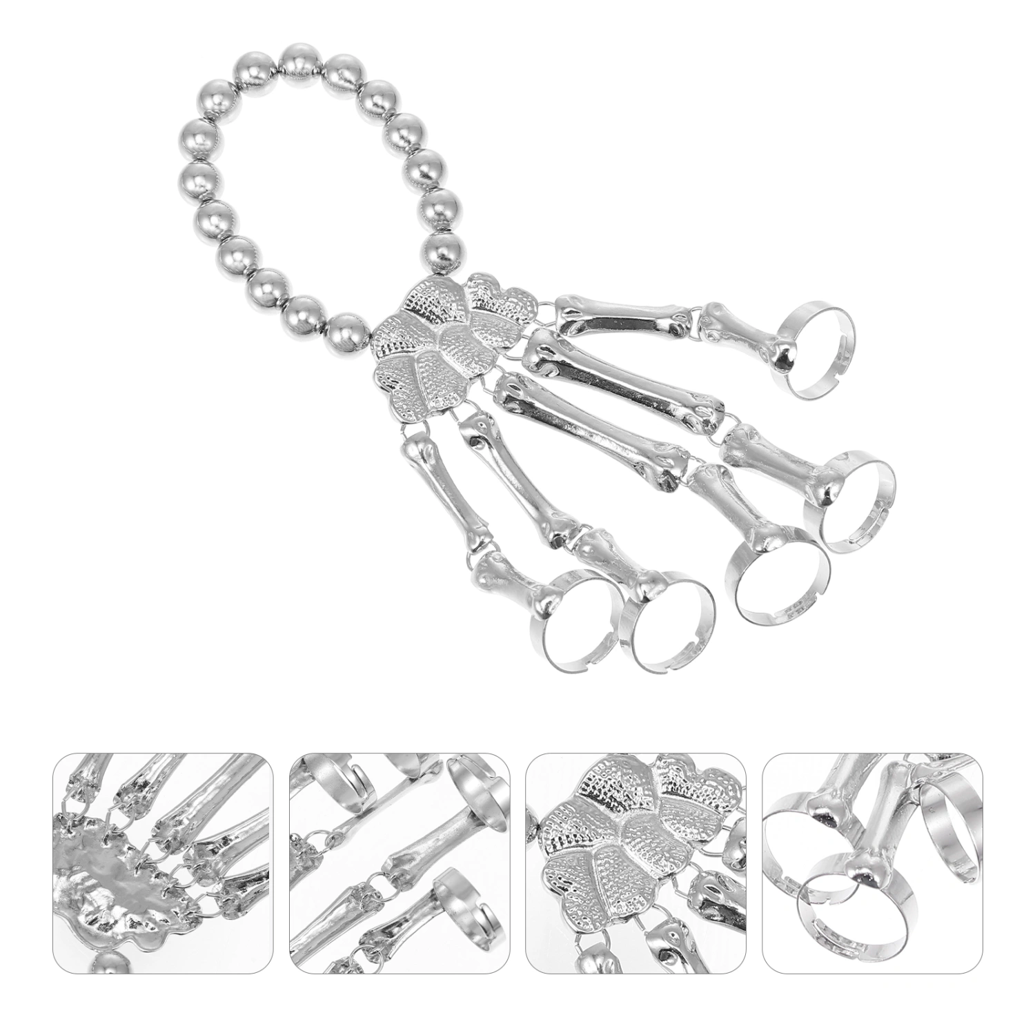 1Pc Exaggerated Bracelet Punk Style Skull Bracelet Alloy Wrist Jewelry
