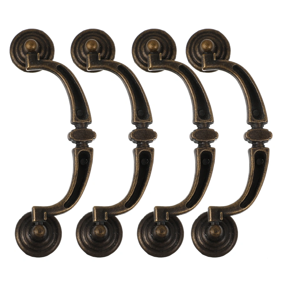 4pcs Bronze Retro Handles Decorative Door Pulls for Wood Box Drawer Closet