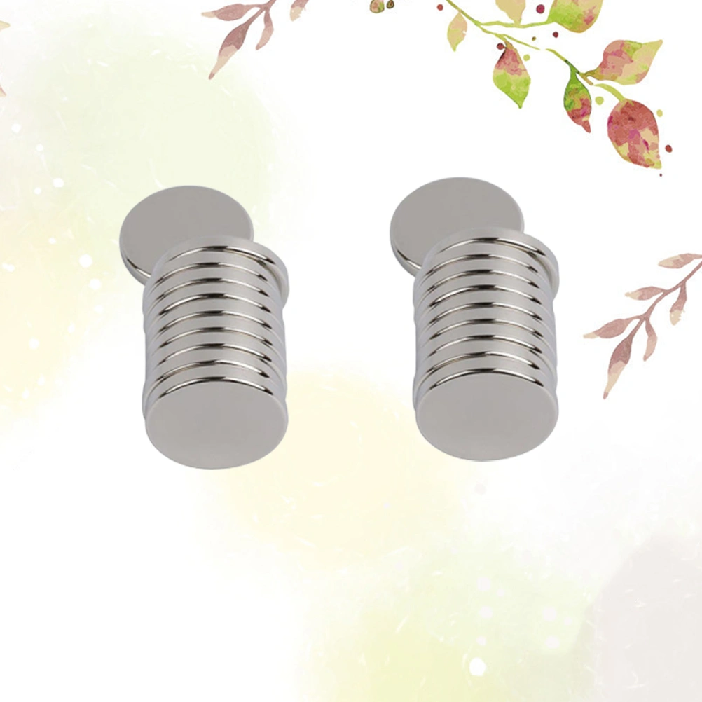 30PCS Round Magnetic Chips Multi-use NdFeB Magnetic Pieces Magnets for School Office Home - 10x3mm (Silver)