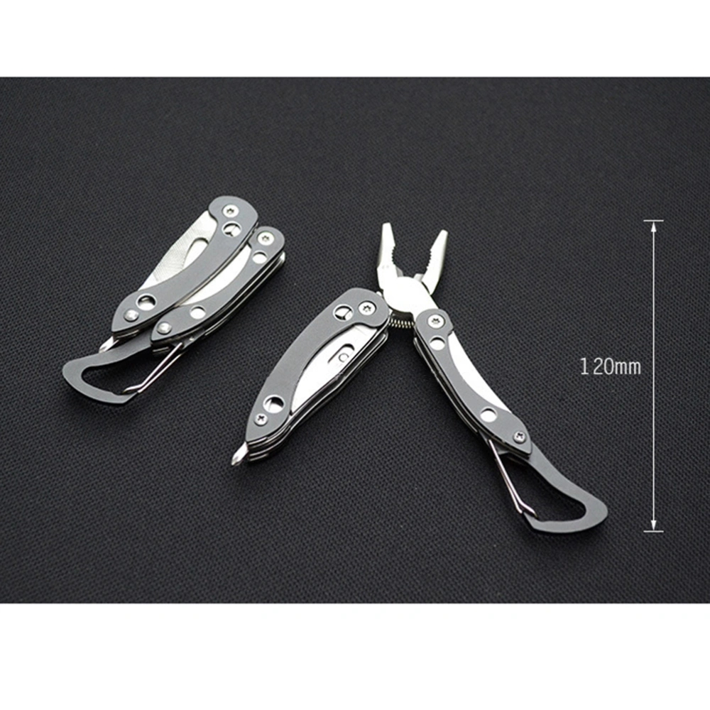 Multifunctional Portable Pliers Mini EDC Tool Key Chain Folding Pocket Size Non-slip Tool (Black)