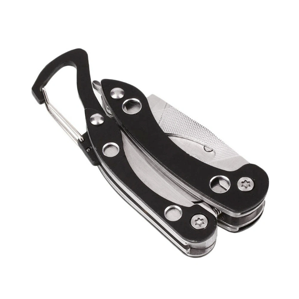 Multifunctional Portable Pliers Mini EDC Tool Key Chain Folding Pocket Size Non-slip Tool (Black)