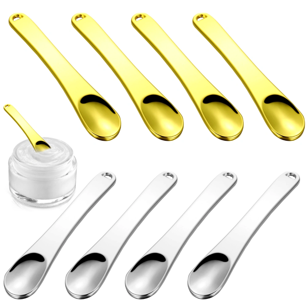 8 Pcs Metal Spatulas Facial Cream Mask Mixing Spoons Makeup Scoops Spatulas Cosmetic Beauty Skincare Tools