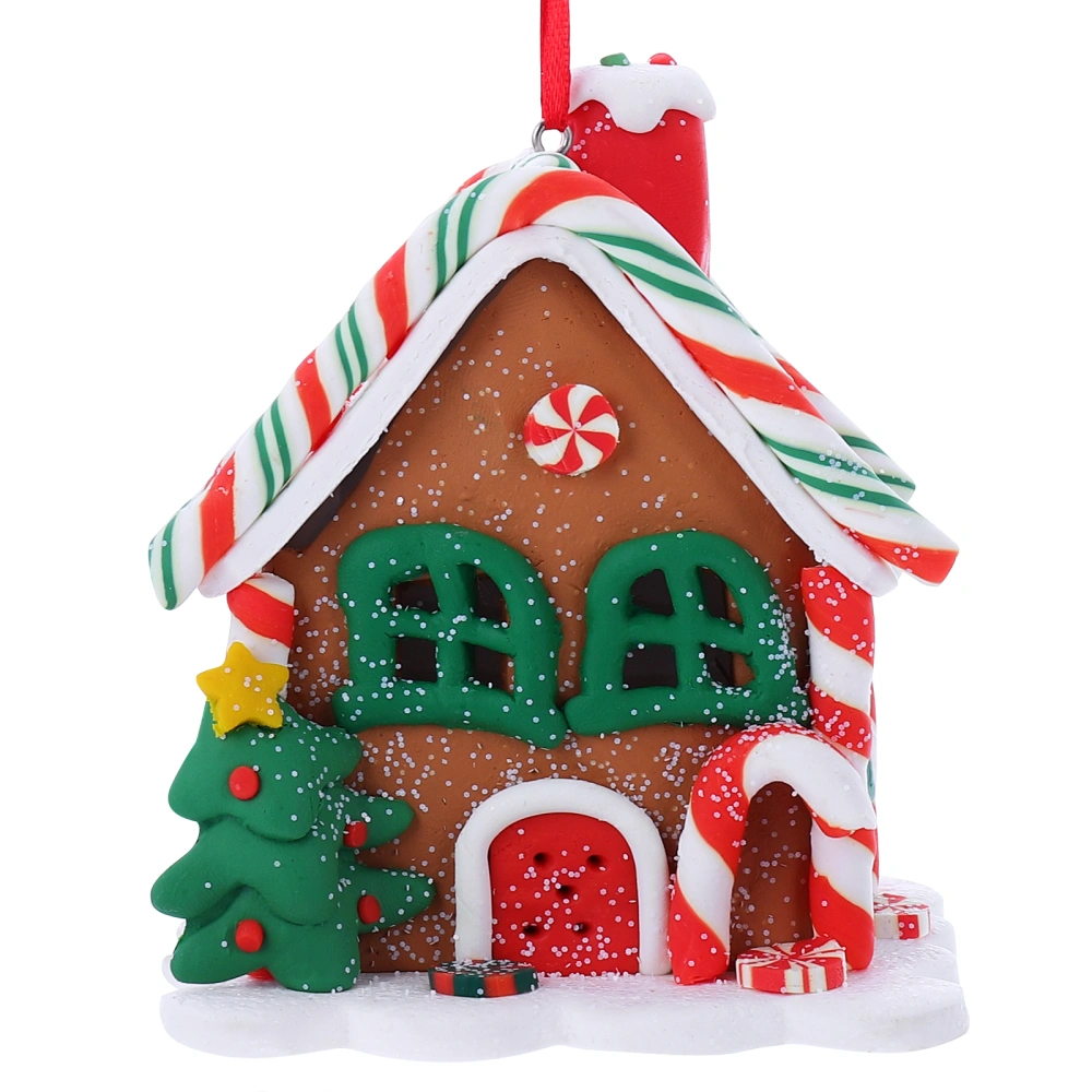 Christmas Cabin Ornament Polymer Clay House Pendants Christmas Tree Pendants