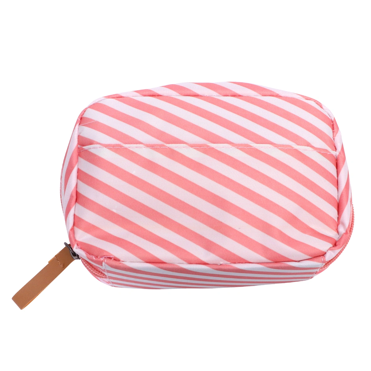 1PC Waterproof Makeup Pouch Multifunction Portable Zipper Toiletry Bag Travel Cosmetic Bag - Size L (Pink Stripe)